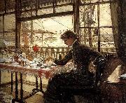 James Tissot Room Overlooking the Harbour Germany oil painting artist